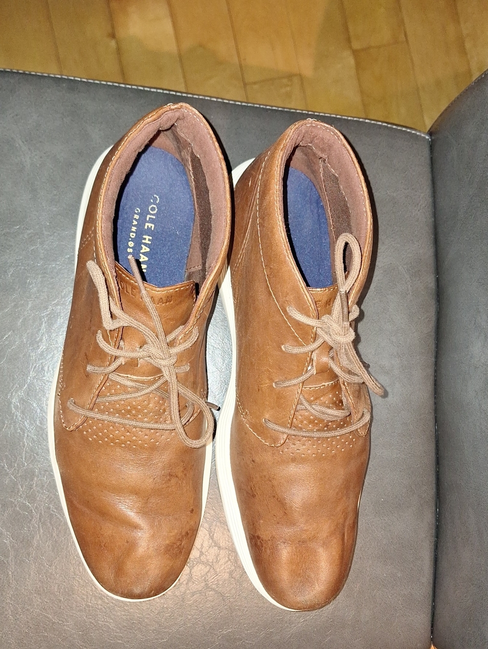 Cole Haan Men’s Tan Brown Leather Grand Chukka Boots